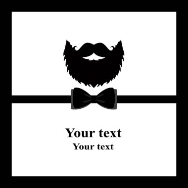 Siyah papyon ve kartpostal bir sakal. Kartpostal smokin.