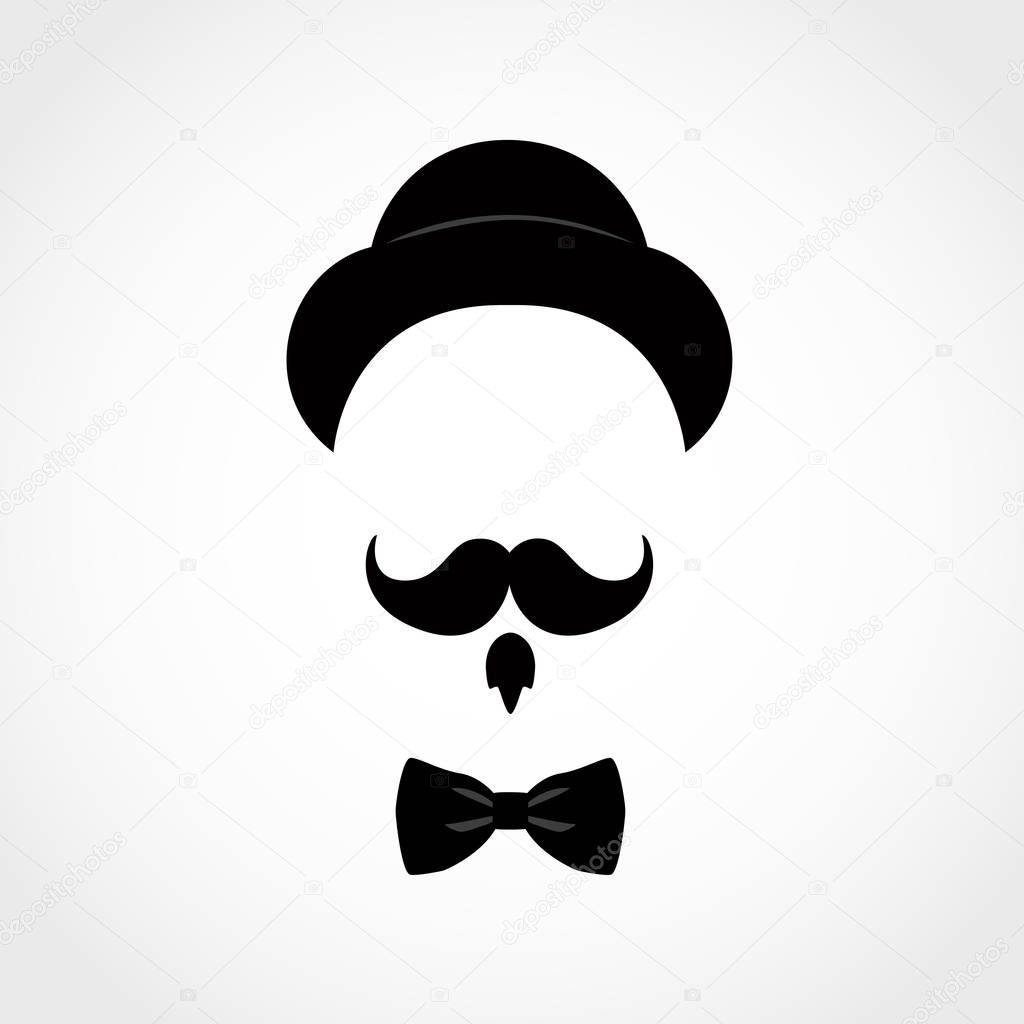 Icon man isolated on white background. Gentleman icon. Flat design. Vector illustration