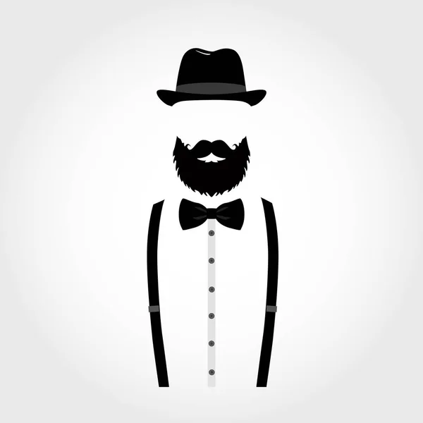 Suit icon isolated on white background. Gentleman icon. — Stock Vector