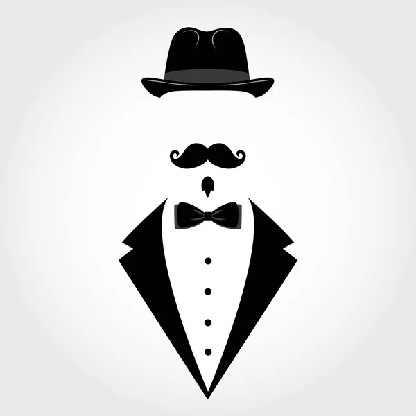 Suit icon isolated on white background. Gentleman icon. — Stock Vector