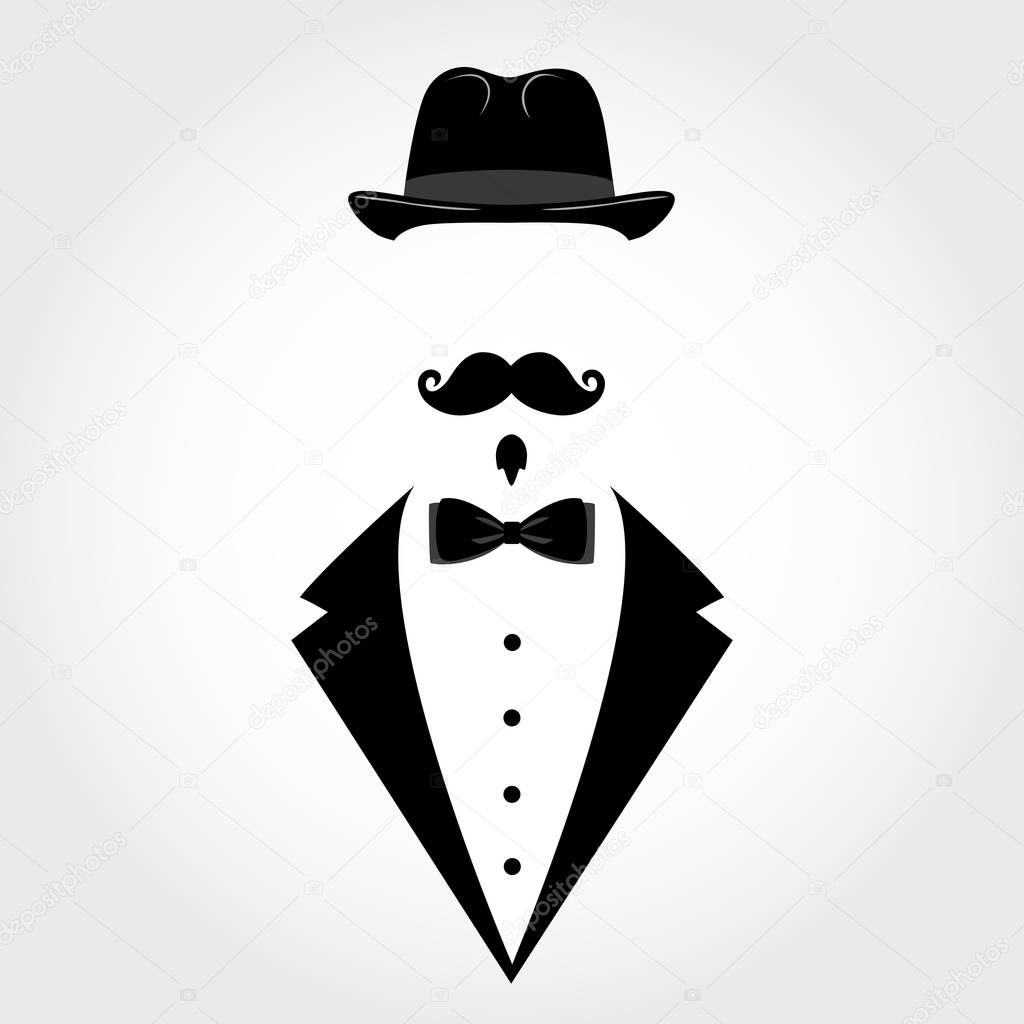 Suit icon isolated on white background. Gentleman icon. 