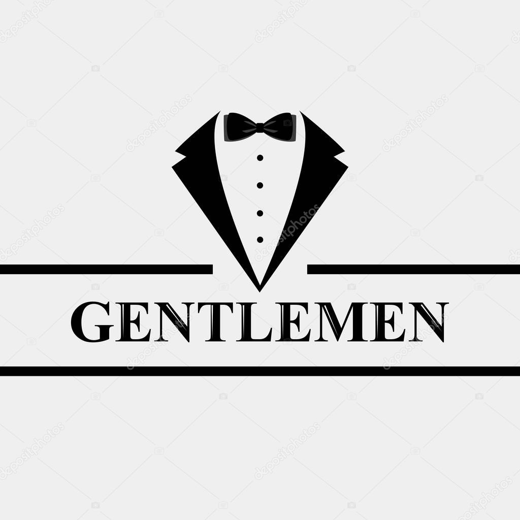 Gentleman icon. Suit icon isolated on white background. Flat design. Vector illustration
