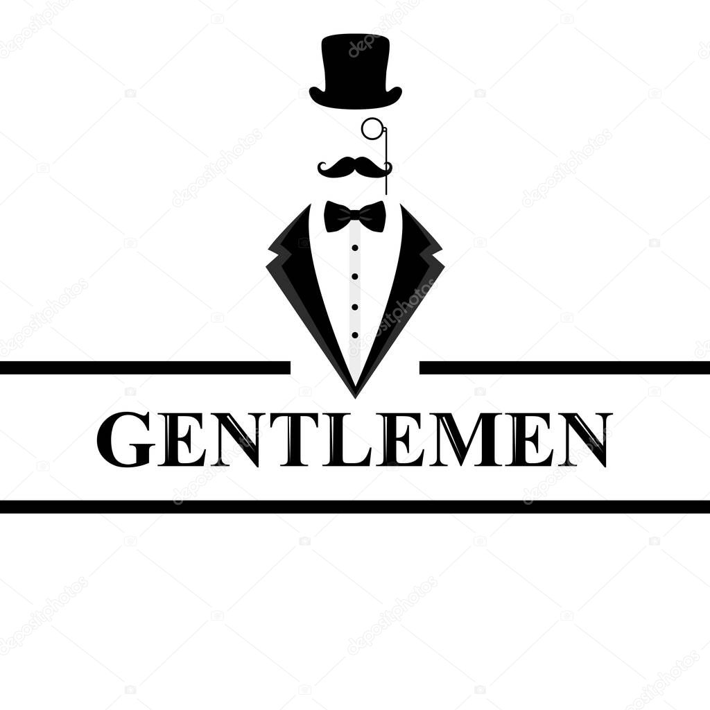 Gentleman icon. Suit icon isolated on white background. Flat des