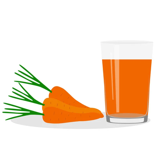 Здоровий Спосіб Життя Свіжовичавлений Сік Склянці Морква Морквяний Сік Здоров — стоковий вектор