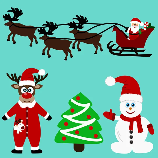 Karácsonyi ikonok. Gyűjtemény. Santa. Új év. Szimbólum. — Stock Vector