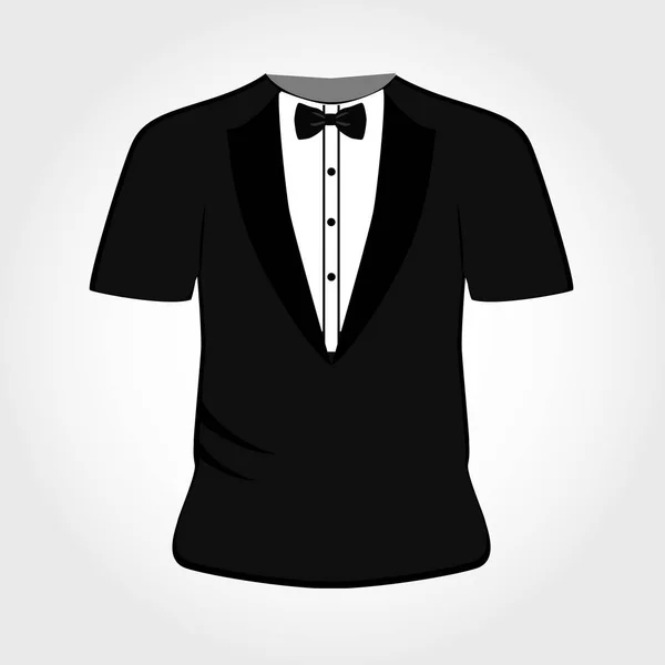 Suit icon isolated on white background. T-shirt tuxedo. — Stock Vector