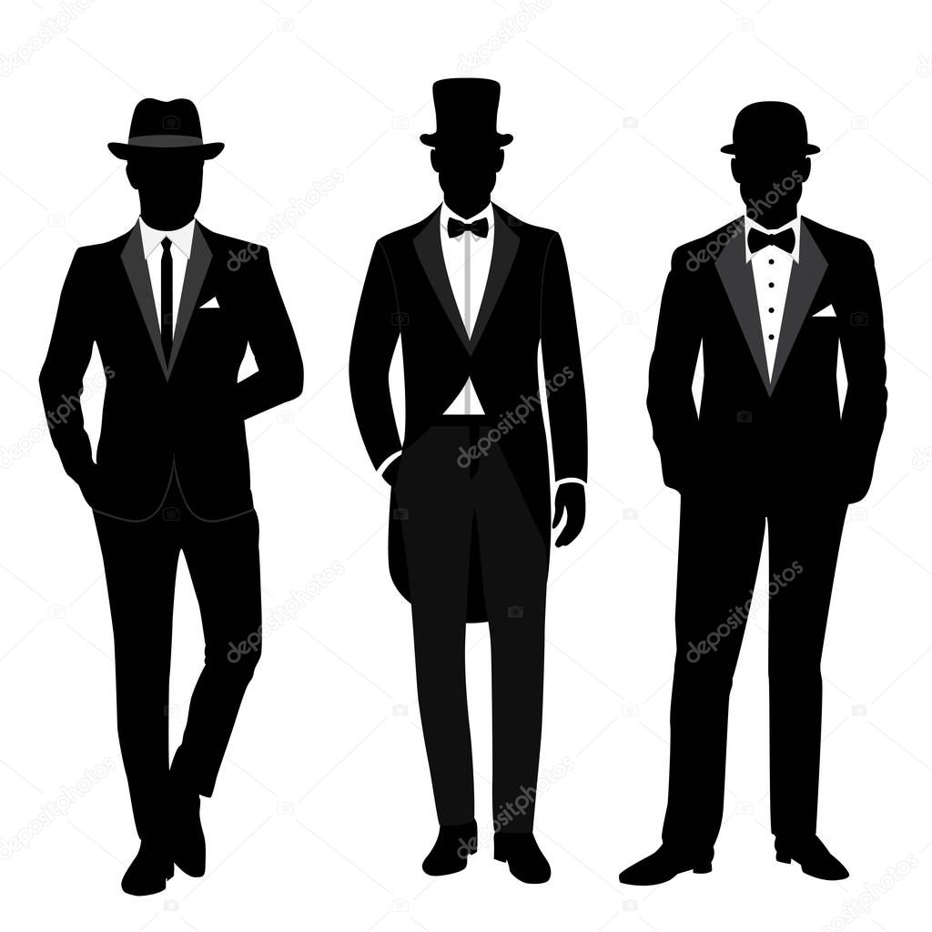 Wedding men s suit and tuxedo. Gentleman. Collection. 