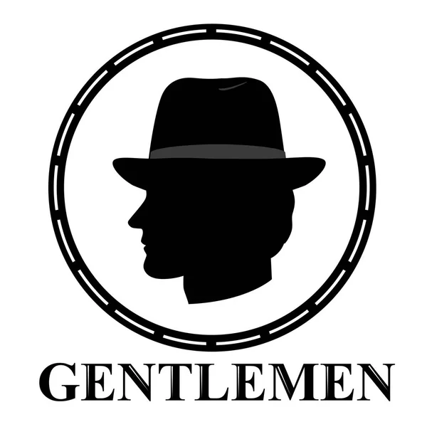 Gentleman-Ikone. Symbol isoliert auf weißem Hintergrund. Logo. — Stockvektor