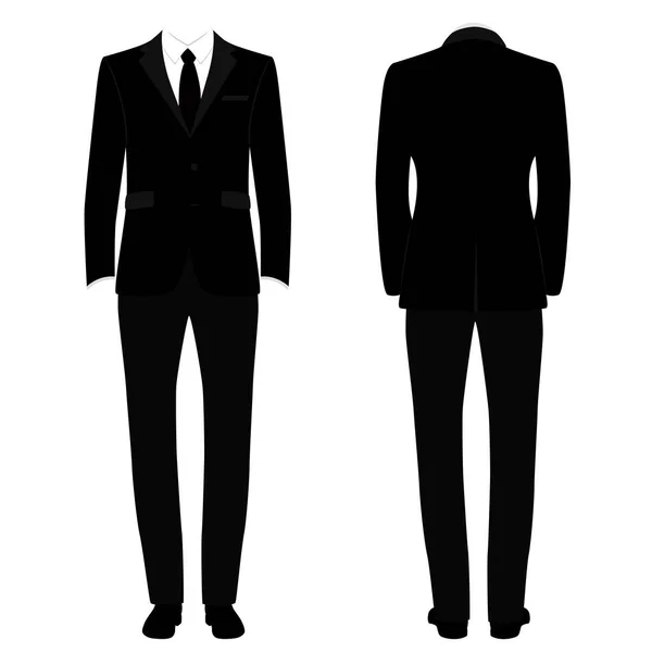 Esmoquin de hombre. Caballeros. Los hombres de boda están listos. Diseño plano . — Vector de stock