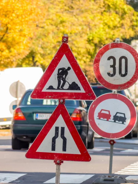 Bouwplaats op een straat — Stockfoto