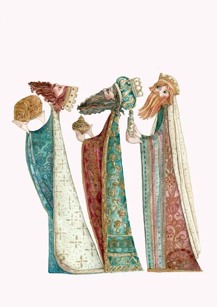 Üç Akil adam kuyruklu yıldız, suluboya çizimi, el yapımı için arıyor