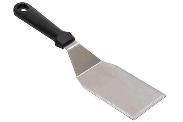 Silver Spatula Angled Diagonally — Stock Photo, Image