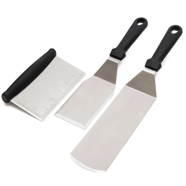 Spatula Set Silver Spatula Angled Diagonally — Stock Photo, Image