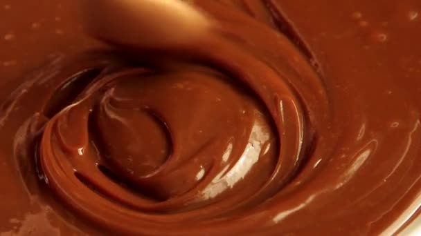 Remover Caramelo Líquido Con Cuchara Madera Cerca — Vídeos de Stock