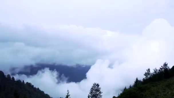 Timelapse Mgła Porusza Się Górskiej Dolinie Gruzja — Wideo stockowe