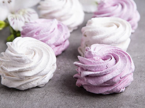 Malvaviscos Blancos Rosados Caseros Dulces Saludables Caseros Cerca — Foto de Stock