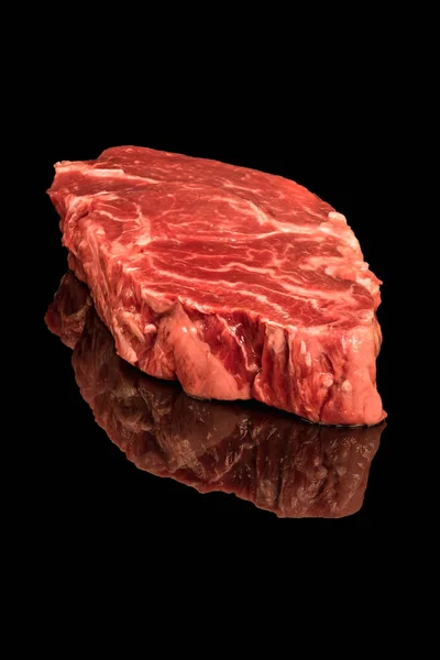 Raw Fresh Steak Black Background — Stock Photo, Image