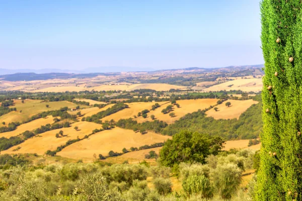 Vista Panoramica Una Giornata Primaverile Nel Paesaggio Rurale Italiano — Foto Stock