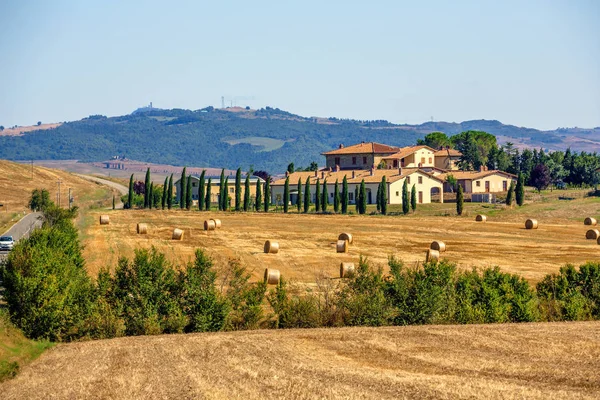 Vista Panoramica Una Giornata Primaverile Nel Paesaggio Rurale Italiano — Foto Stock