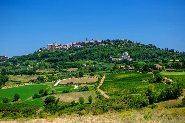 Panoramic View Spring Day Italian Rural Landscape — Stock Photo, Image