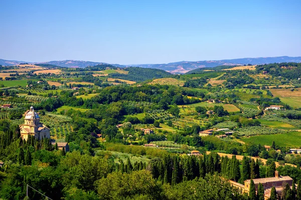 Panoramic View Spring Day Italian Rural Landscape — Stock Photo, Image