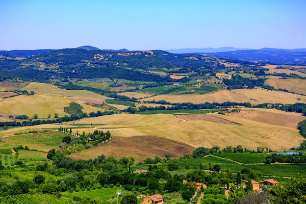 Panoramic View Spring Day Italian Rural Landscape — Stock Photo, Image