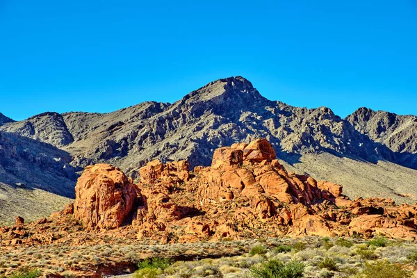 Die Einzigartigen Felsformationen Aus Rotem Sandstein Valley Fire State Park — Stockfoto