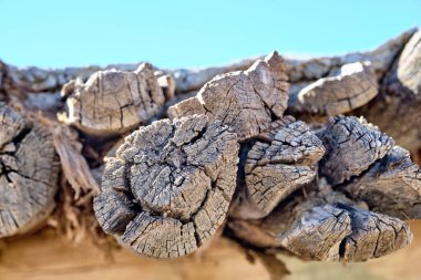Geçmişi ahşap olan eski tahtalar.