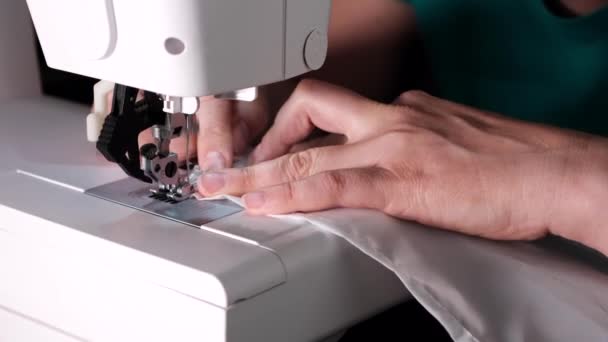 Hand Young Seamstress Sewing White Cloth Tailoring According Tradition Tailors — Stock Video
