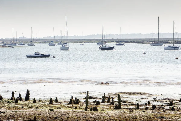 海エセックス 英国の西の Mersea のボートの風景画像 — ストック写真