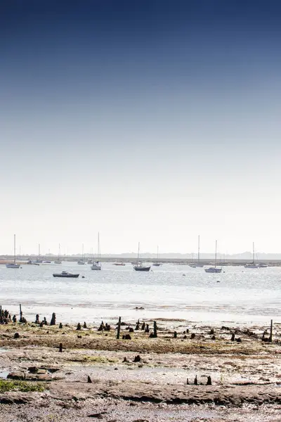 Krajina Imge Lodí Moře West Mersea Anglii Essex — Stock fotografie