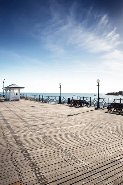Swanage Pier Showing Lot Plaques Engraved Messages — Stock Photo, Image