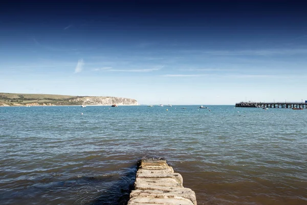 Swanage Seascape Image Looking Out Sea — Stock Photo, Image