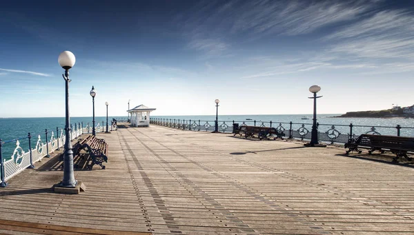 Swanage Pier Showing Lot Plaques Engraved Messages — Stock Photo, Image