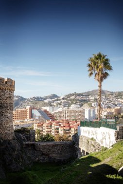 almunecar İspanya eski kent genelinde rooftops bakan