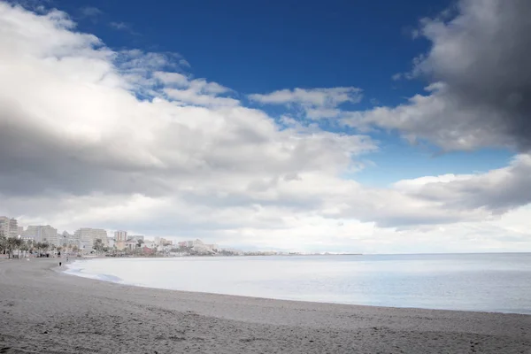 Benalmadena paesaggio girato della spiaggia — Foto Stock