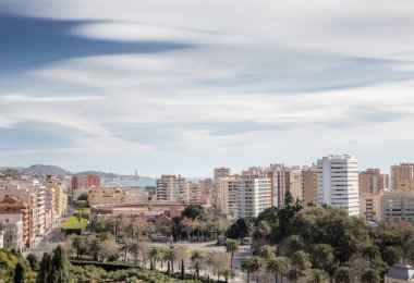malaga İspanya siluetinin görünümü
