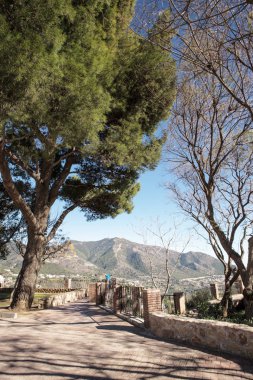 Dağın tepesindeki avluda.