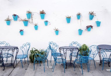 İspanya 'da duvardaki saksılar