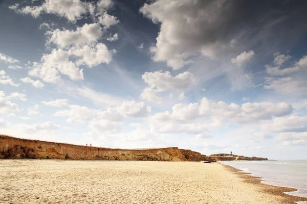 Havsutsikt Bild Happisburgh Sandstrand Norfolk Nordsjökusten — Stockfoto