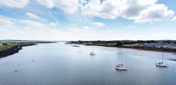 Vista Aérea Del Río Agacharse Sur Woodham Hurones Essex — Foto de Stock