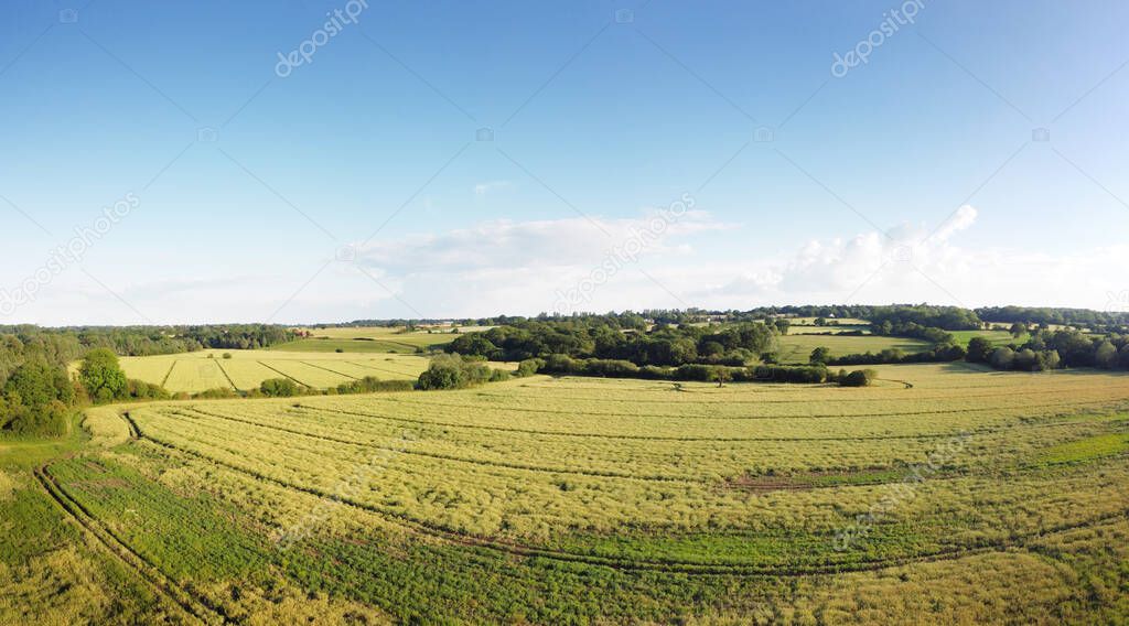 aerial view of the essex countryside near Ulting in essex