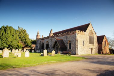 Hatfield Peverel Essex İngiltere 'sindeki kilisenin panoramik görüntüsü