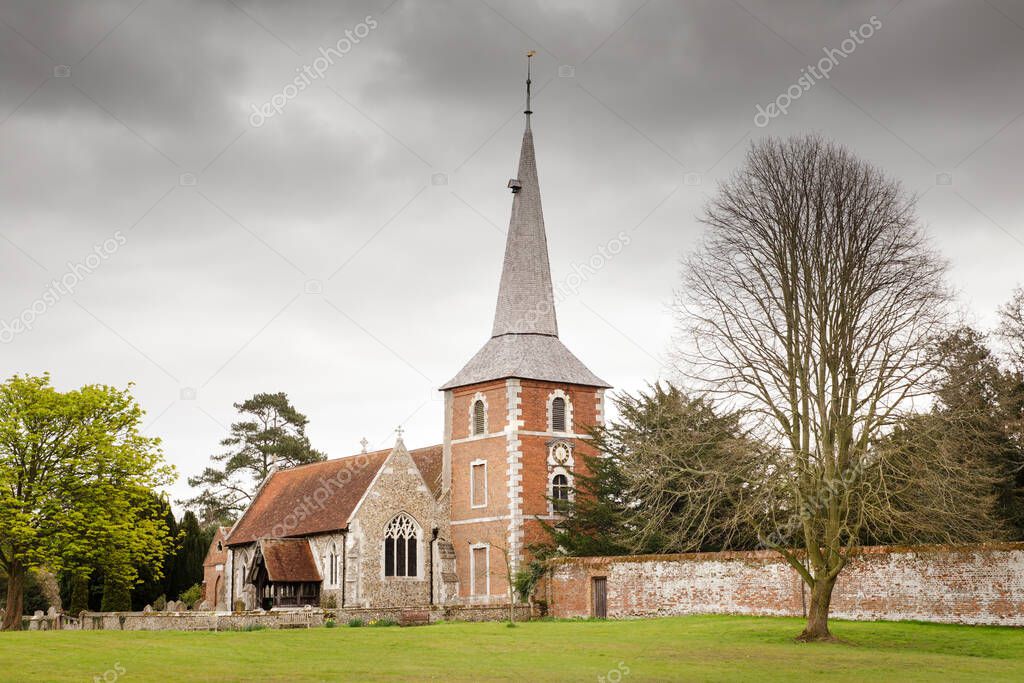 landscape image of the Parish All Saints church in Terling essex england