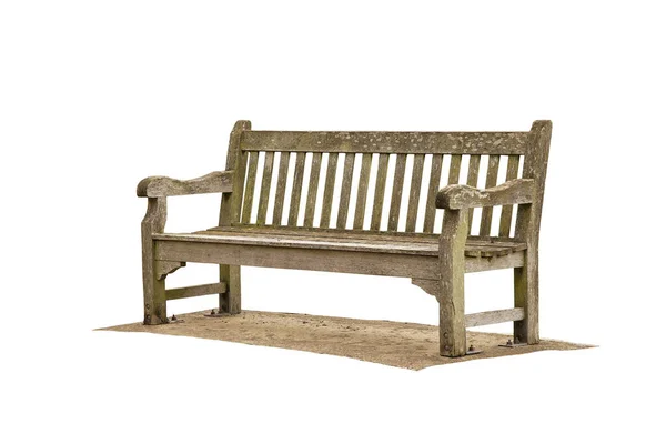 Single Park Bench Nobody Sitting — Stock Photo, Image