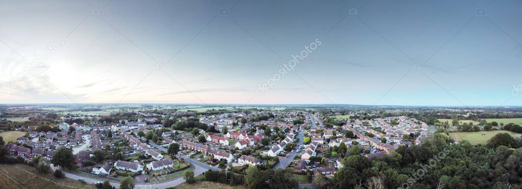 panoramic aerial of hatfield peverel a small village in essex england