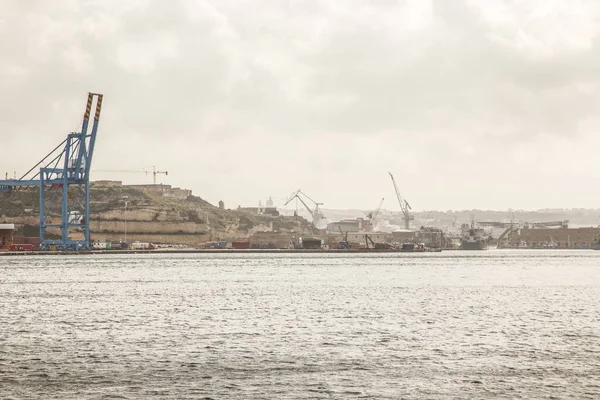 Estaleiro Navios Malta Grande Porto — Fotografia de Stock