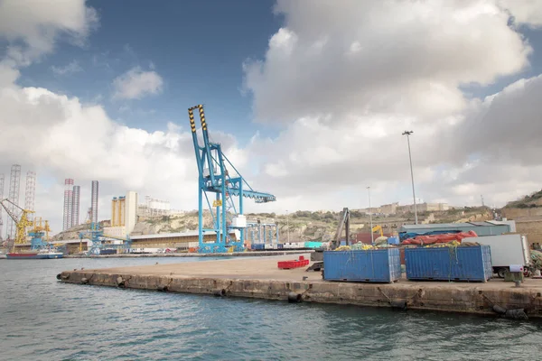 Estaleiro Navios Malta Grande Porto — Fotografia de Stock