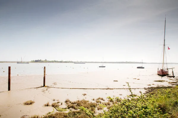 Marshland Κατά Μήκος Του Ποταμού Maldon Essex Αγγλία — Φωτογραφία Αρχείου