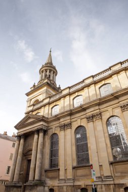 Oxford şehir merkezinin çevresindeki inşaat ve mimari ayrıntıları İngiltere 'de